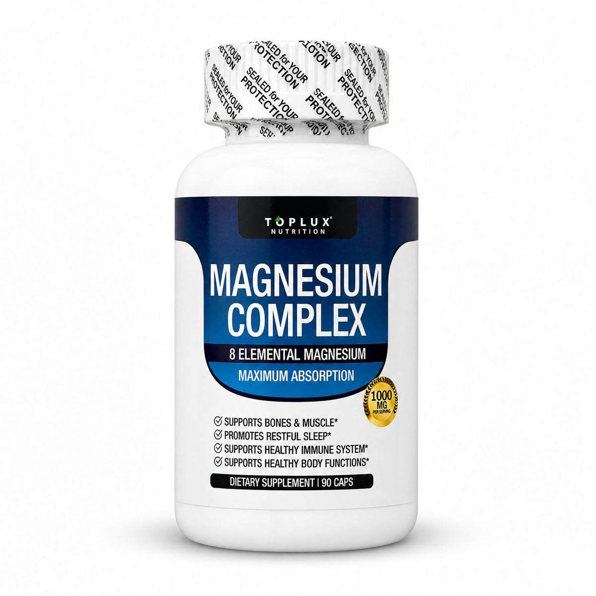 Frasco Magnesium Complex 90 cápsulas Toplux Nutrition