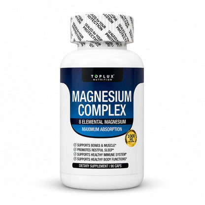 Frasco Magnesium Complex 90 cápsulas Toplux Nutrition