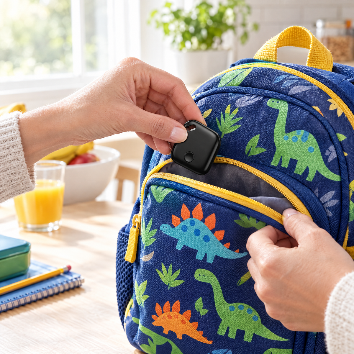 Smart Tag en la mochila del colegio