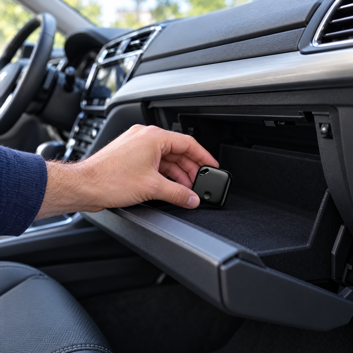 Smart Tag en la guantera del auto