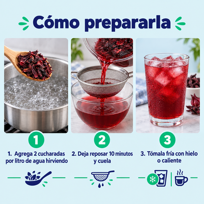 Cómo preparar la flor de Jamaica en 3 pasos